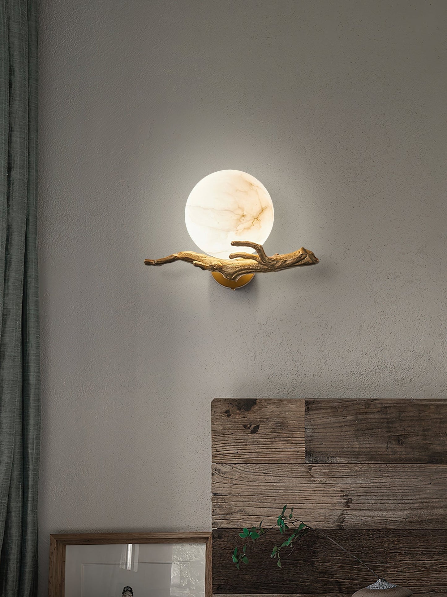 Retro Twigs Alabaster Wall Lamp, view 18
