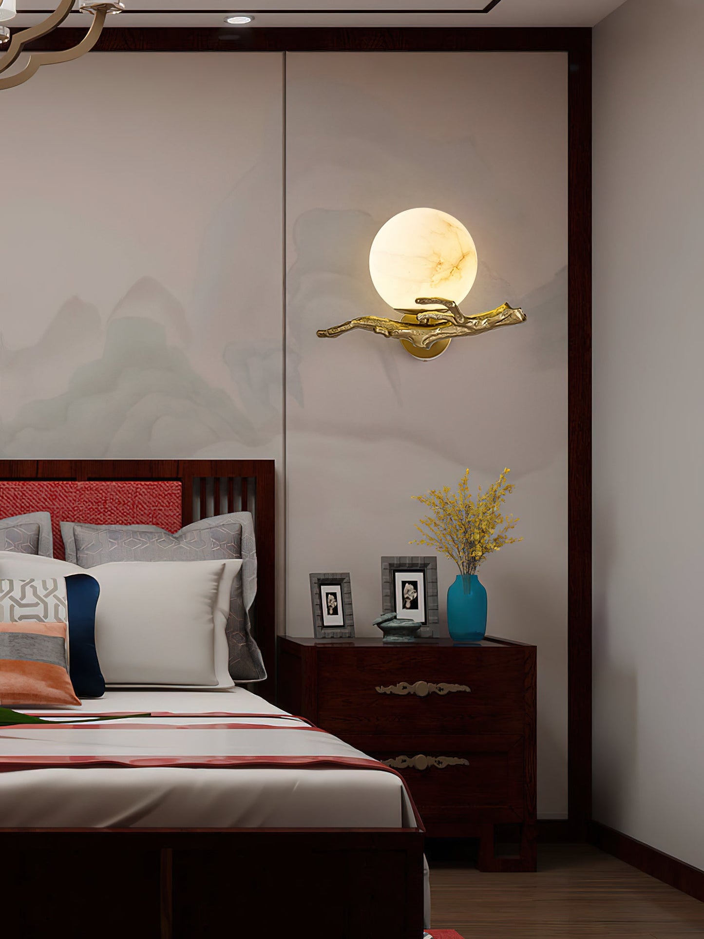 Retro Twigs Alabaster Wall Lamp, view 19