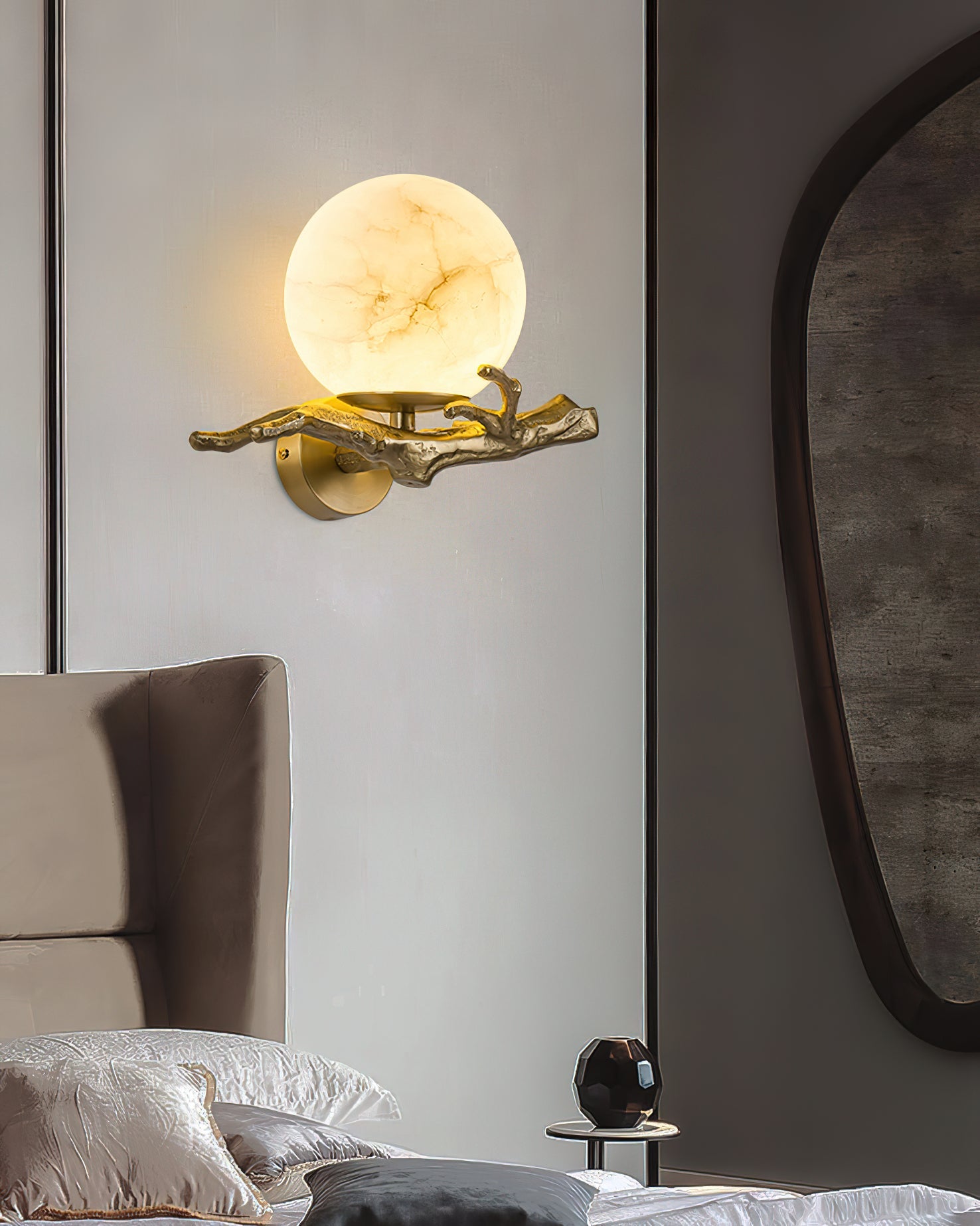 Retro Twigs Alabaster Wall Lamp, view 23