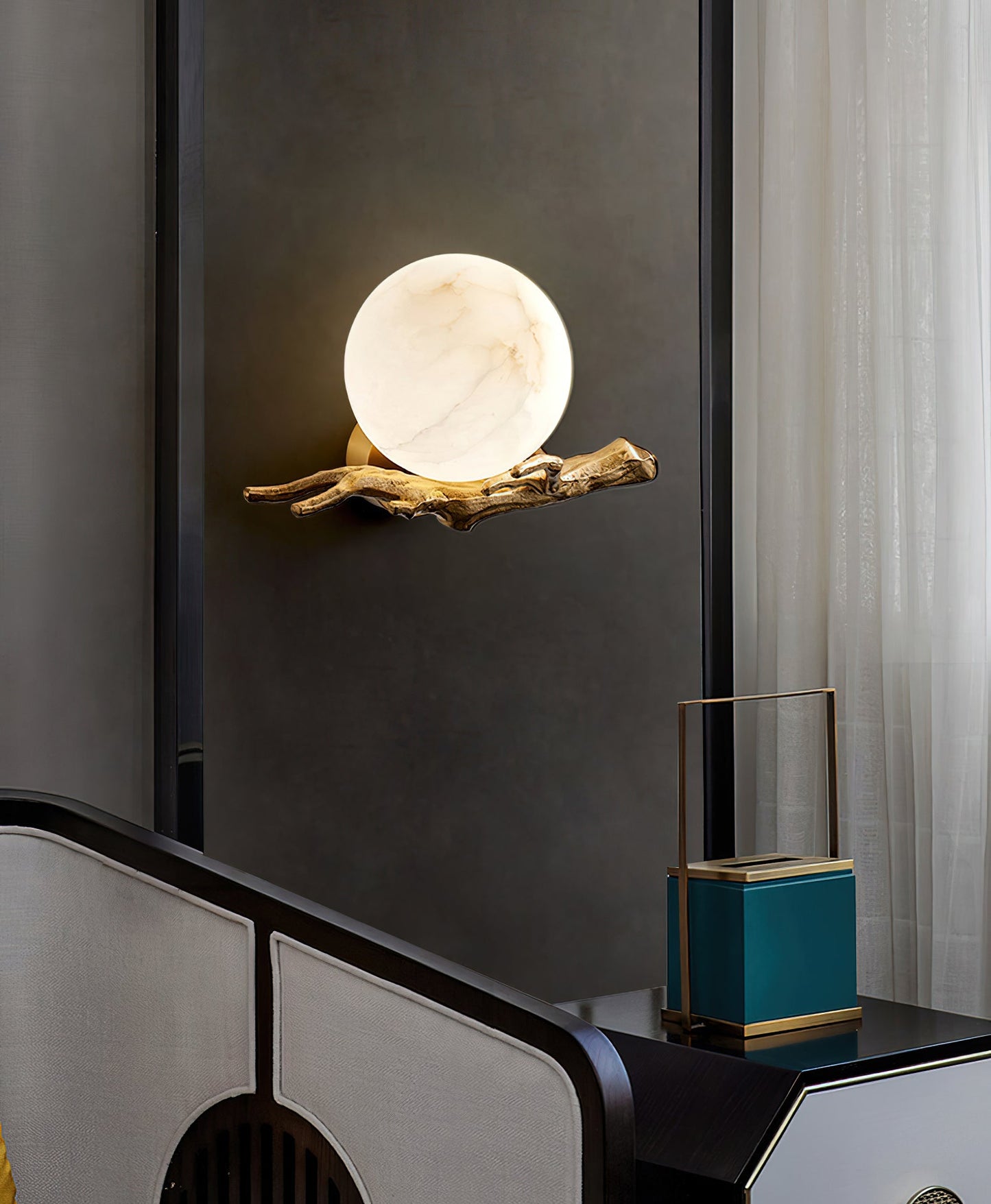 Retro Twigs Alabaster Wall Lamp, view 24