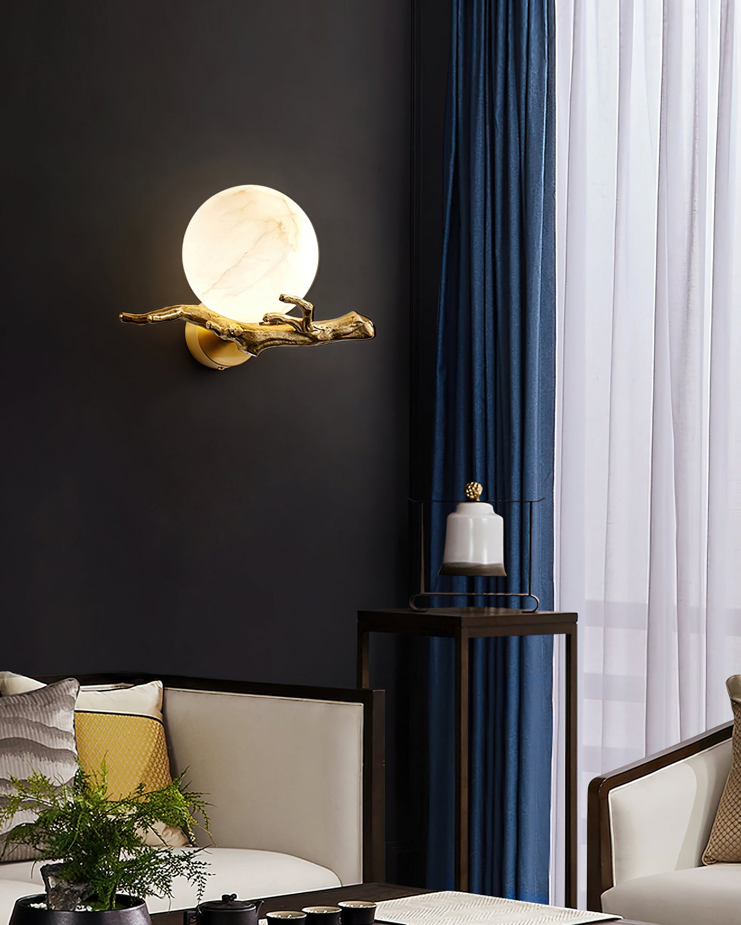 Retro Twigs Alabaster Wall Lamp, view 26