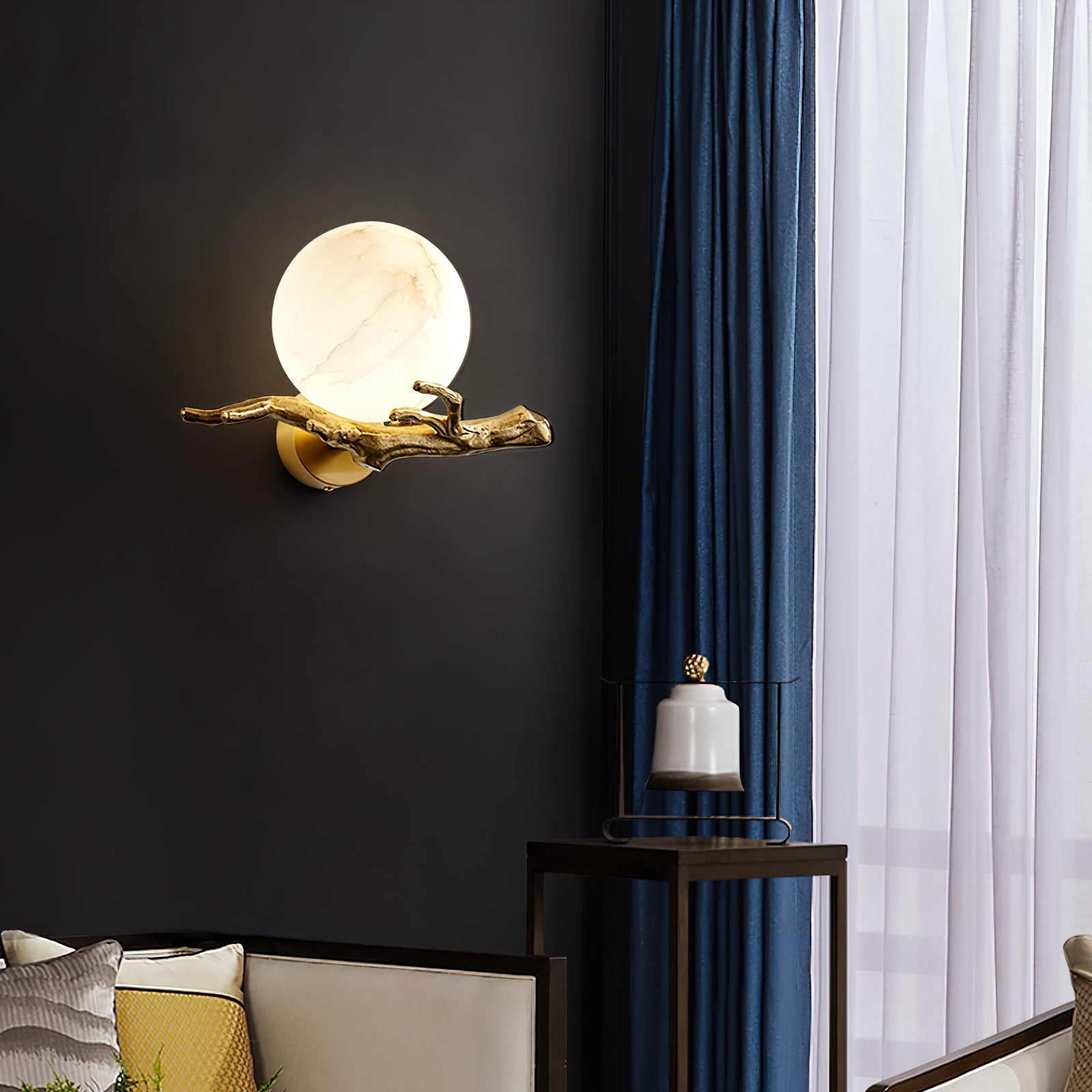 Retro Twigs Alabaster Wall Lamp, view 5