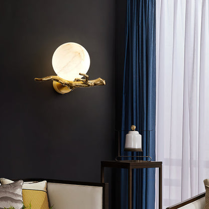 Retro Twigs Alabaster Wall Lamp, view 5