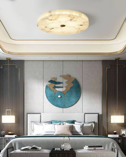 Round Mosaic Alabaster Ceiling Lamp – Dimmable, view 24
