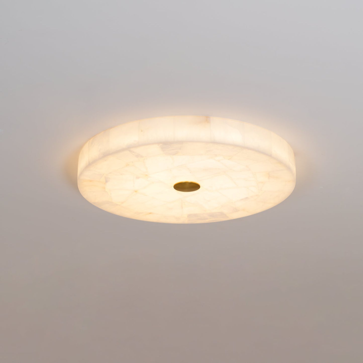 Round Mosaic Alabaster Ceiling Lamp – Dimmable, alternate view