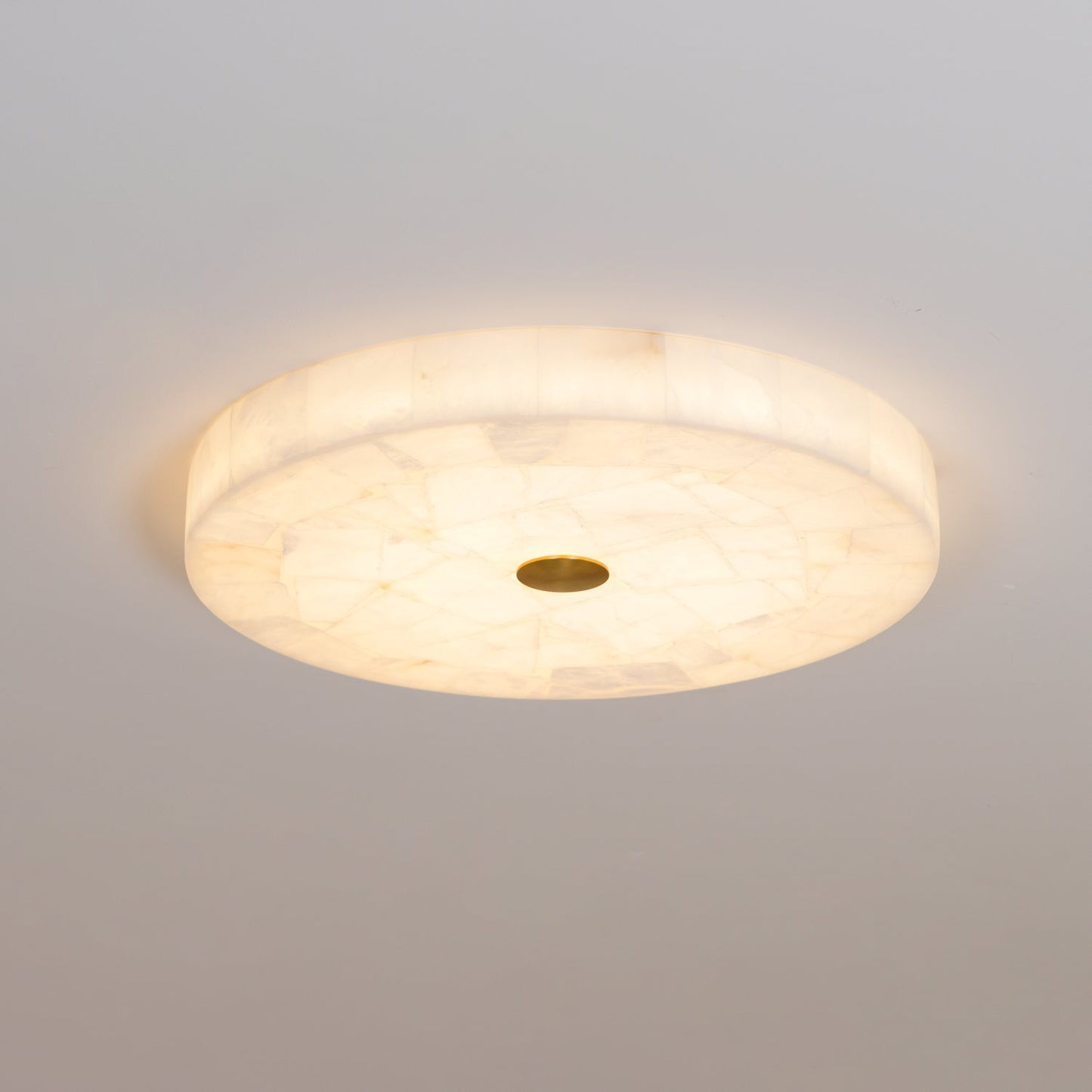 Round Mosaic Alabaster Ceiling Lamp – Dimmable, detail