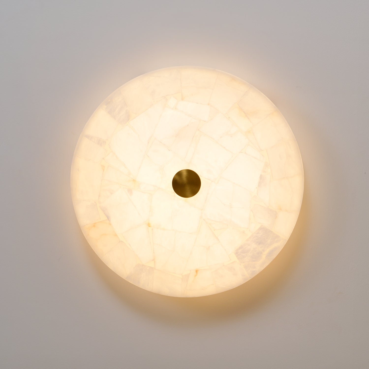 Round Mosaic Alabaster Ceiling Lamp – Dimmable, view 16