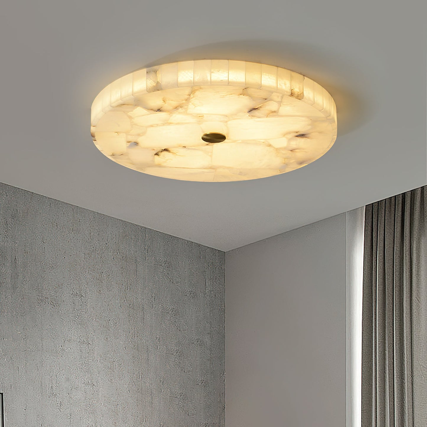 Round Mosaic Alabaster Ceiling Lamp – Dimmable, view 15