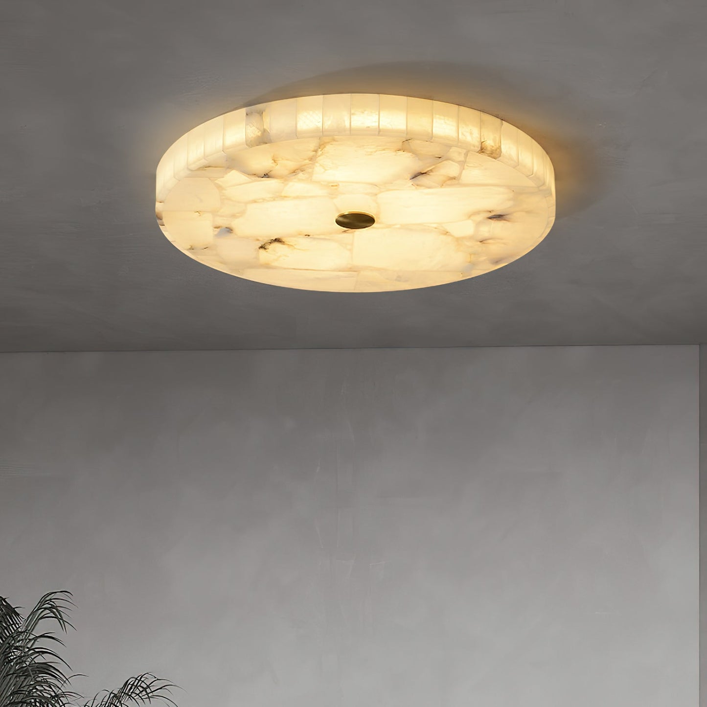 Round Mosaic Alabaster Ceiling Lamp – Dimmable, view 18