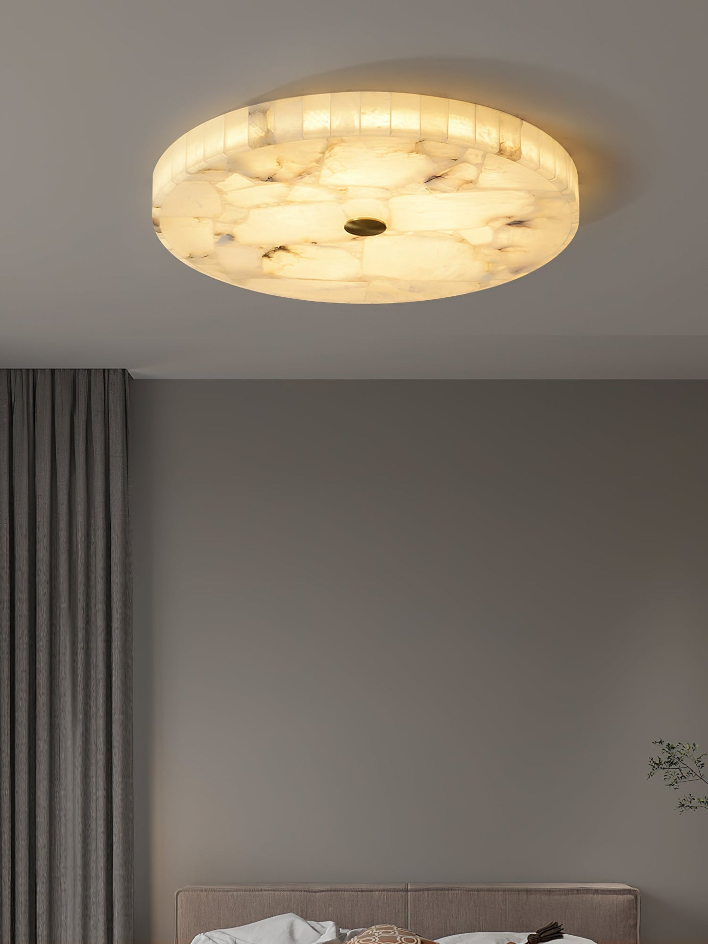 Round Mosaic Alabaster Ceiling Lamp – Dimmable, view 19