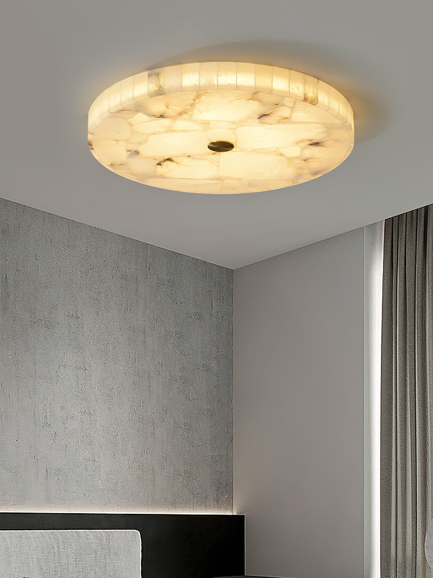 Round Mosaic Alabaster Ceiling Lamp – Dimmable, view 21