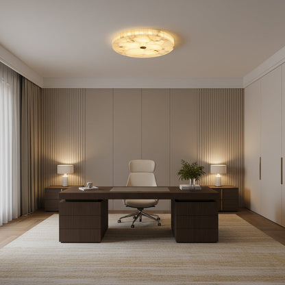 Round Mosaic Alabaster Ceiling Lamp – Dimmable, view 10