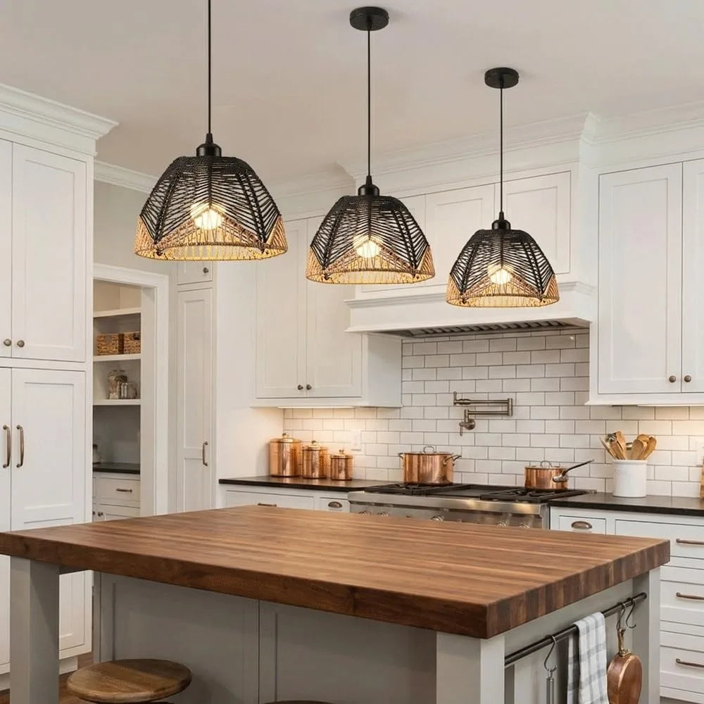 Woven Dome Pendant Light