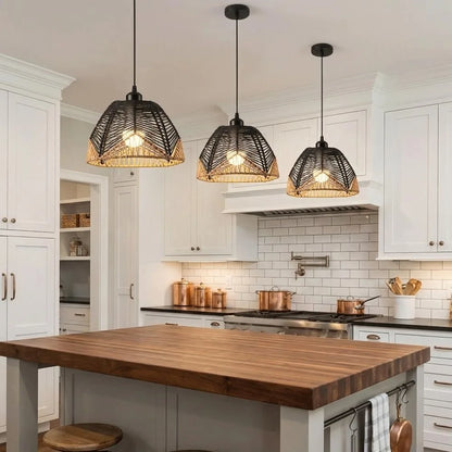 Woven Dome Pendant Light