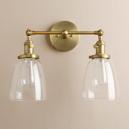 Twin Bell Brass Wall Sconce