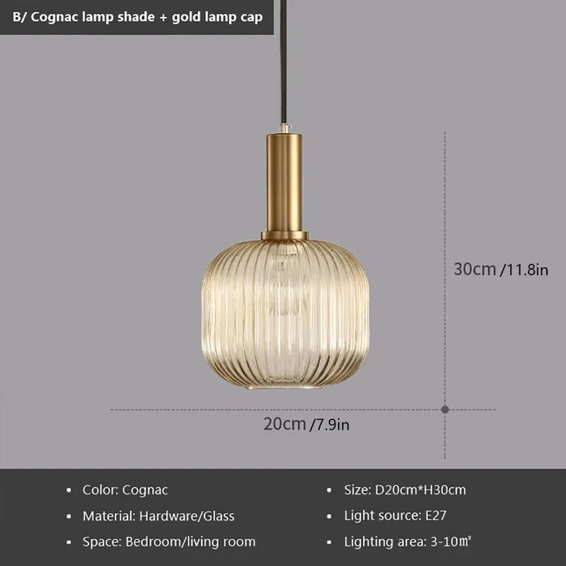 Ribbed Glass Pendant Light