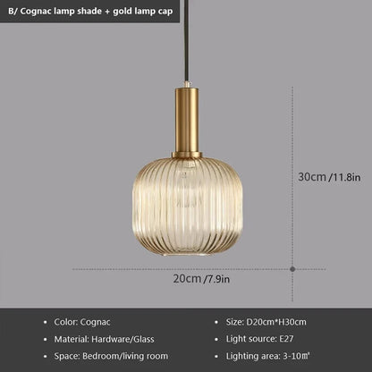 Ribbed Glass Pendant Light