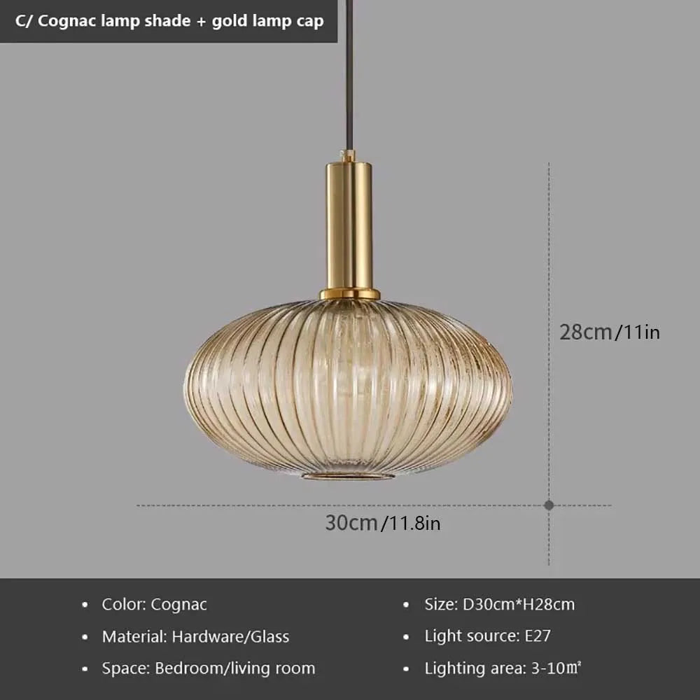 Ribbed Glass Pendant Light
