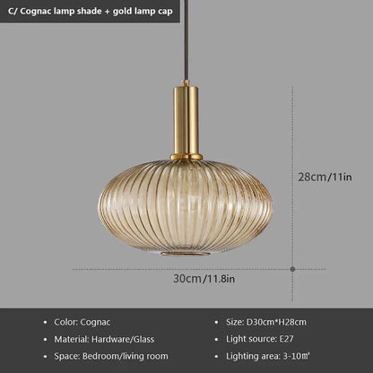 Ribbed Glass Pendant Light