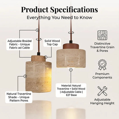 Travertine Stone Pendant Light