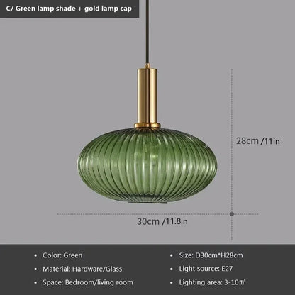 Ribbed Glass Pendant Light