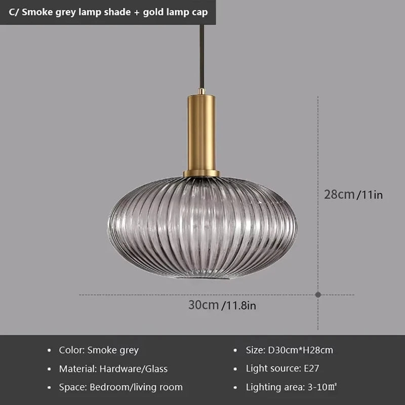 Ribbed Glass Pendant Light