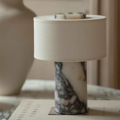 Marble Column Table Lamp