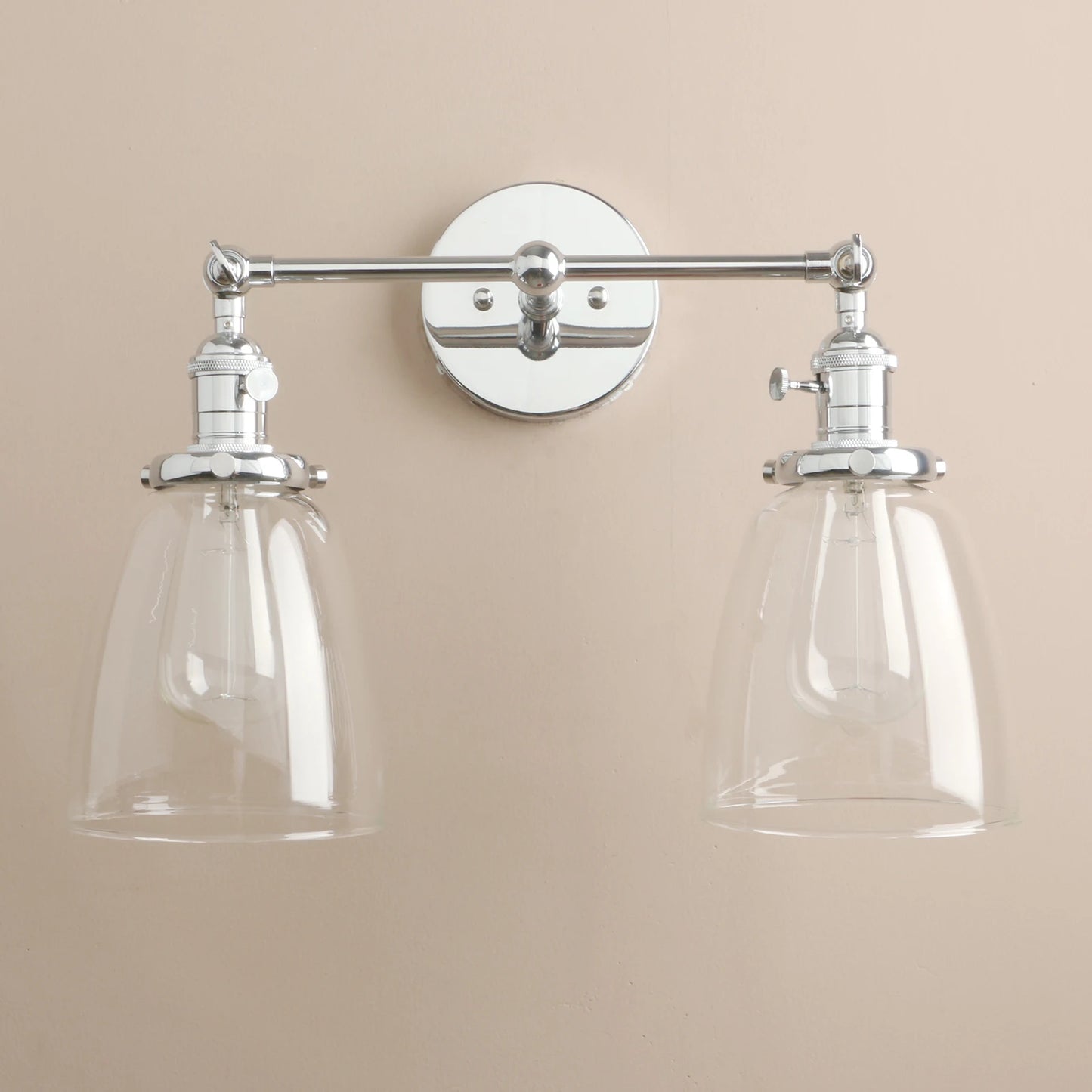 Twin Bell Brass Wall Sconce