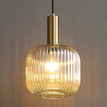 Ribbed Glass Pendant Light