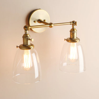 Twin Bell Brass Wall Sconce