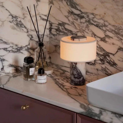 Marble Column Table Lamp