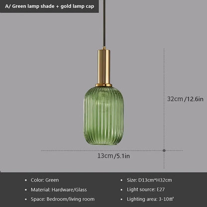 Ribbed Glass Pendant Light