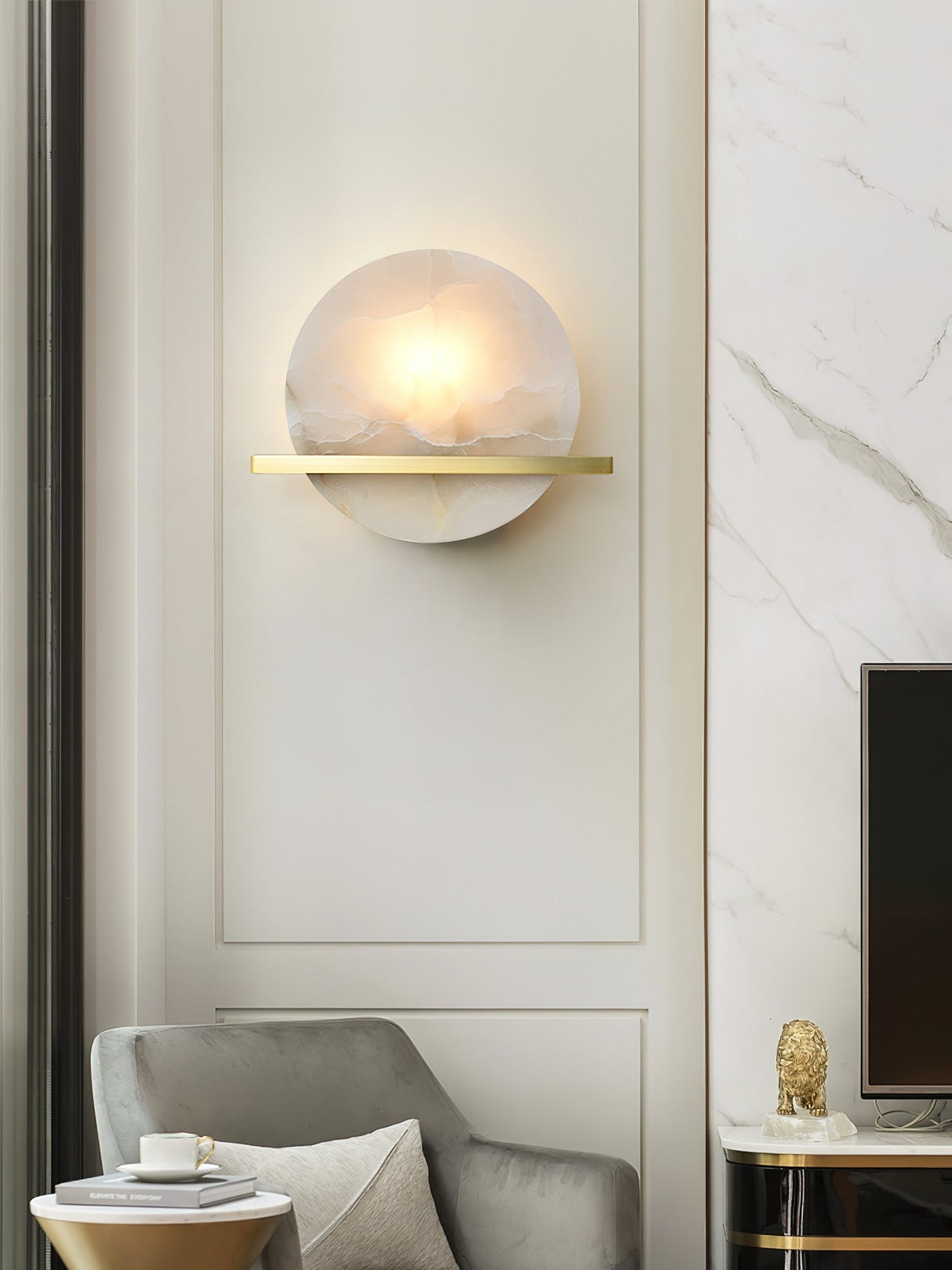 Savion Alabaster Wall Lamp, view 10