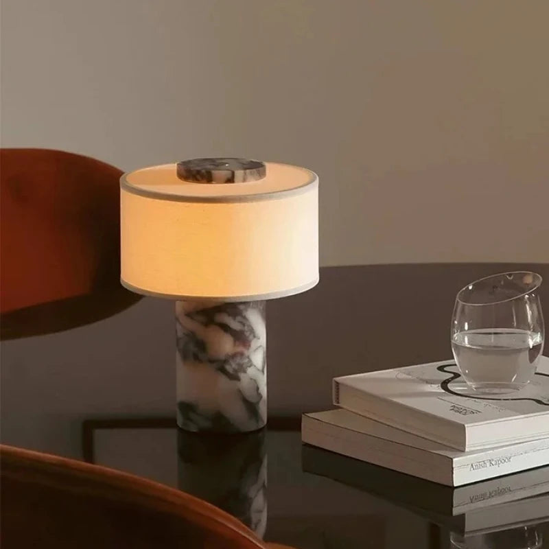 Marble Column Table Lamp