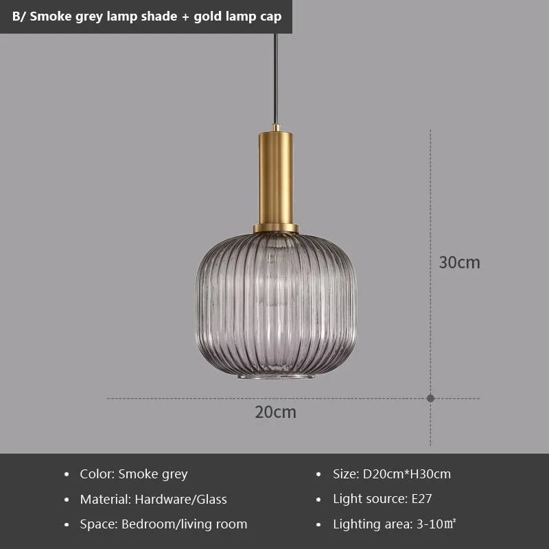 Ribbed Glass Pendant Light