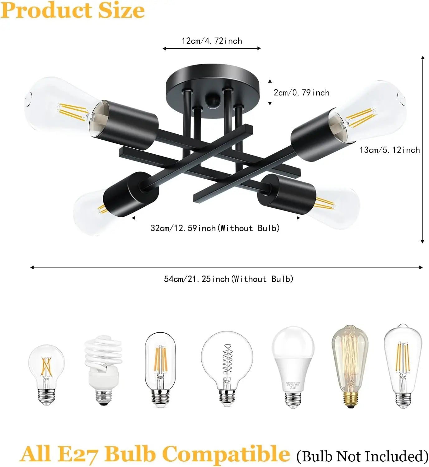 Sputnik Semi-Flush Ceiling Light