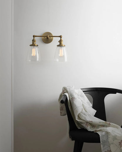 Twin Bell Brass Wall Sconce