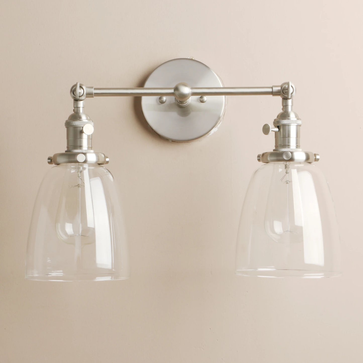 Twin Bell Brass Wall Sconce