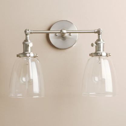 Twin Bell Brass Wall Sconce
