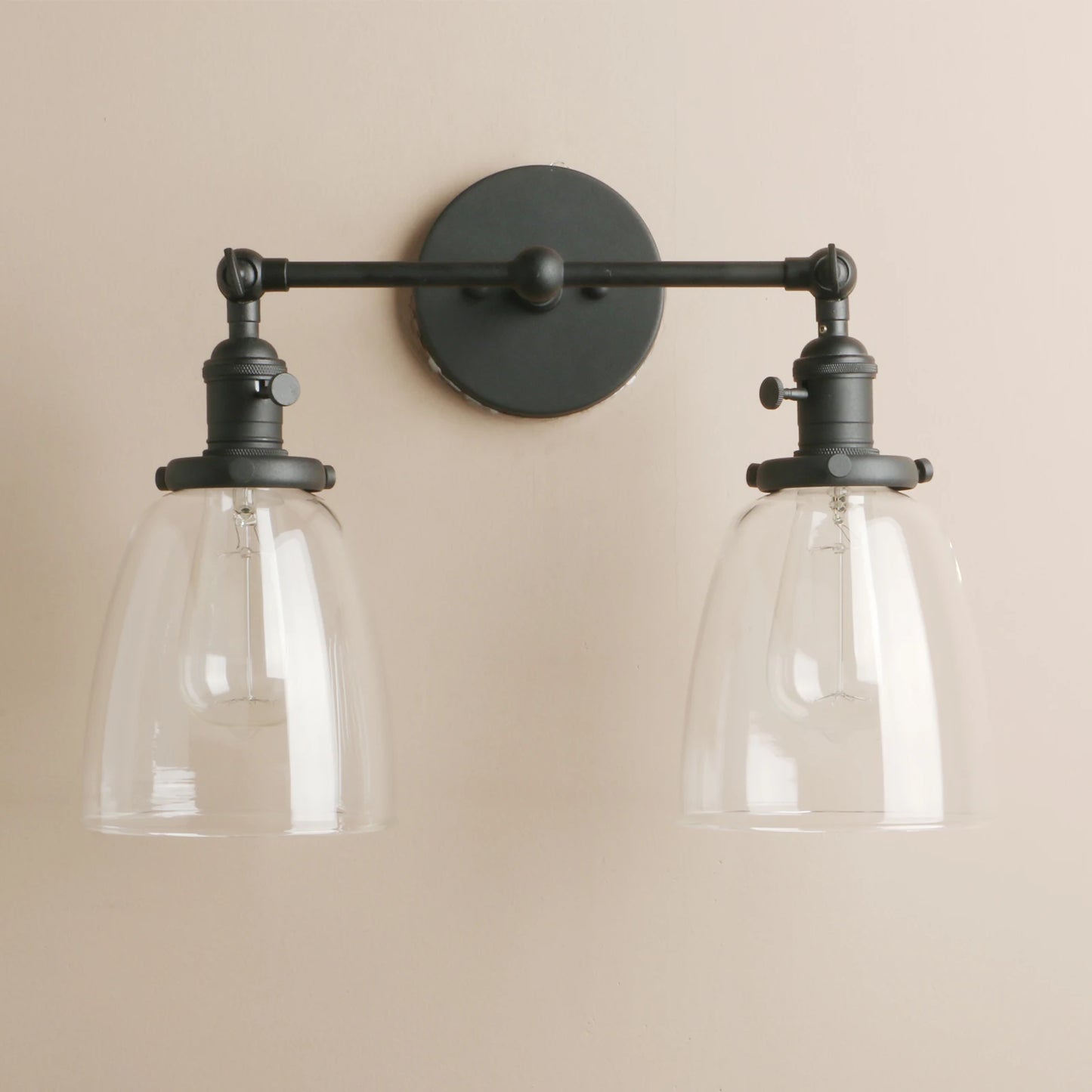 Twin Bell Brass Wall Sconce