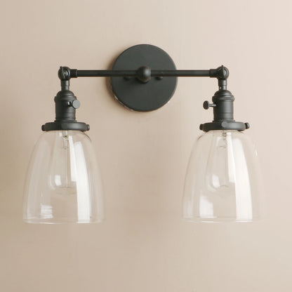 Twin Bell Brass Wall Sconce