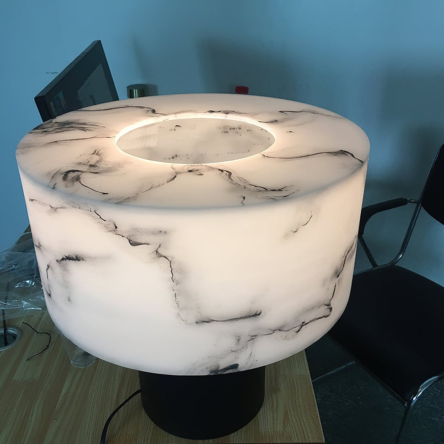Small Solid Alabaster Table Lamp, view 10