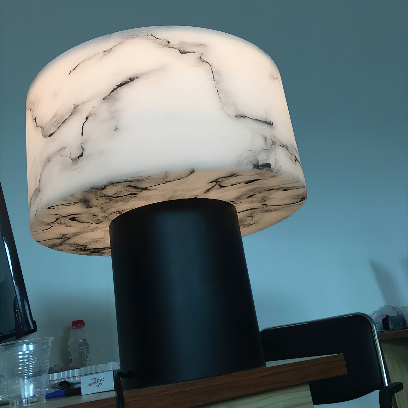 Small Solid Alabaster Table Lamp, view 11