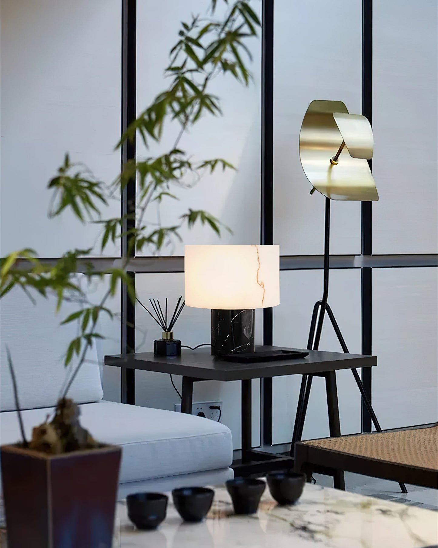 Small Solid Alabaster Table Lamp, view 13
