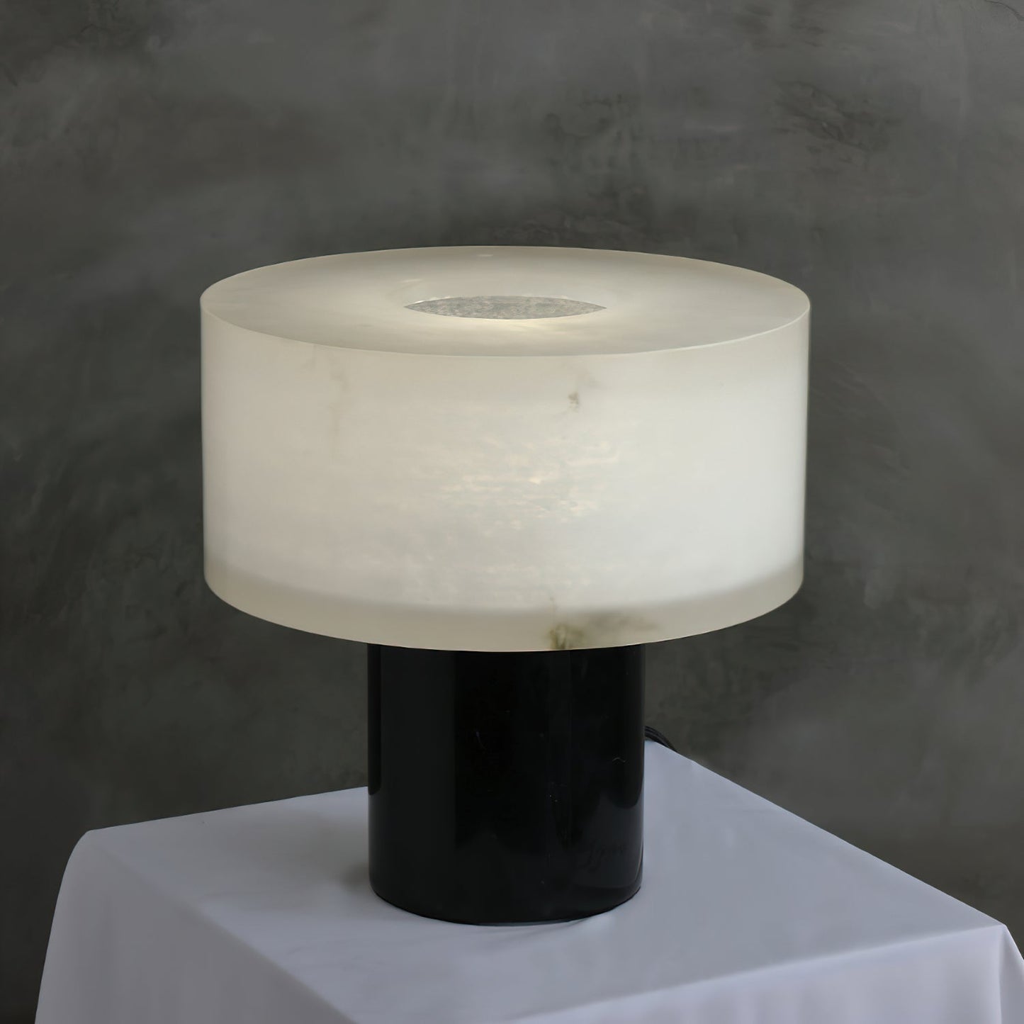 Small Solid Alabaster Table Lamp