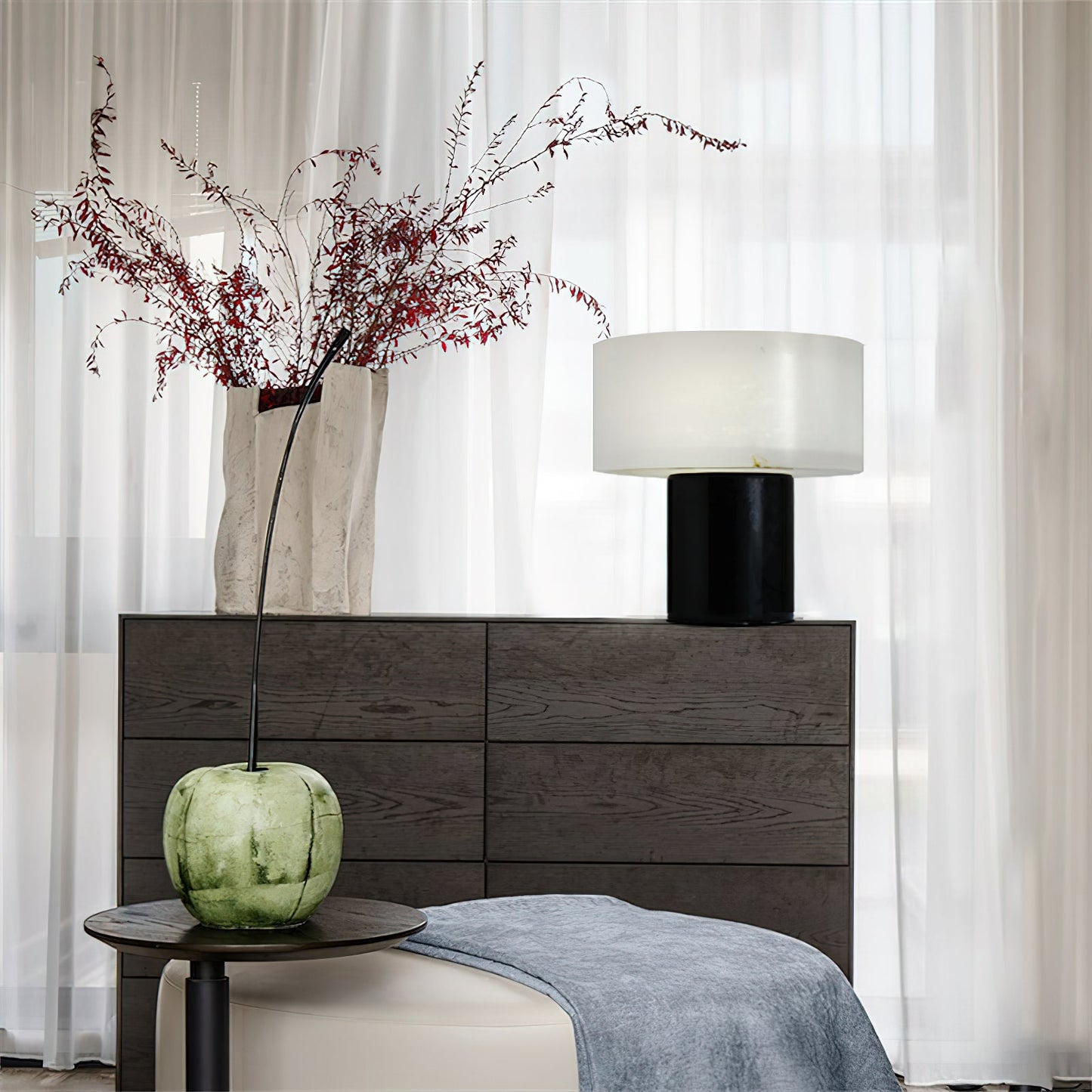 Small Solid Alabaster Table Lamp, view 6