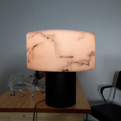 Small Solid Alabaster Table Lamp, detail