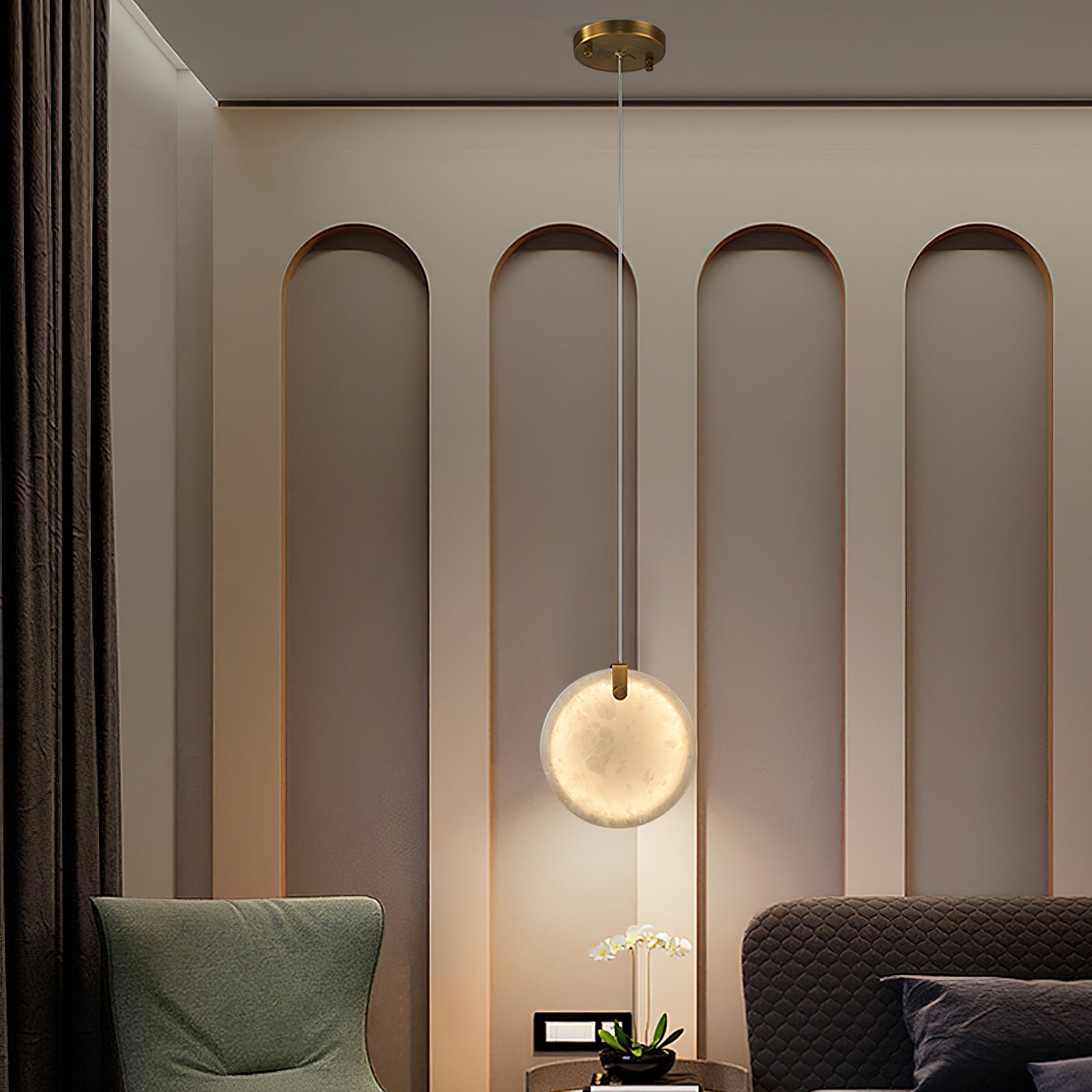Soho Alabaster Pendant Light – Dimmable, view 8