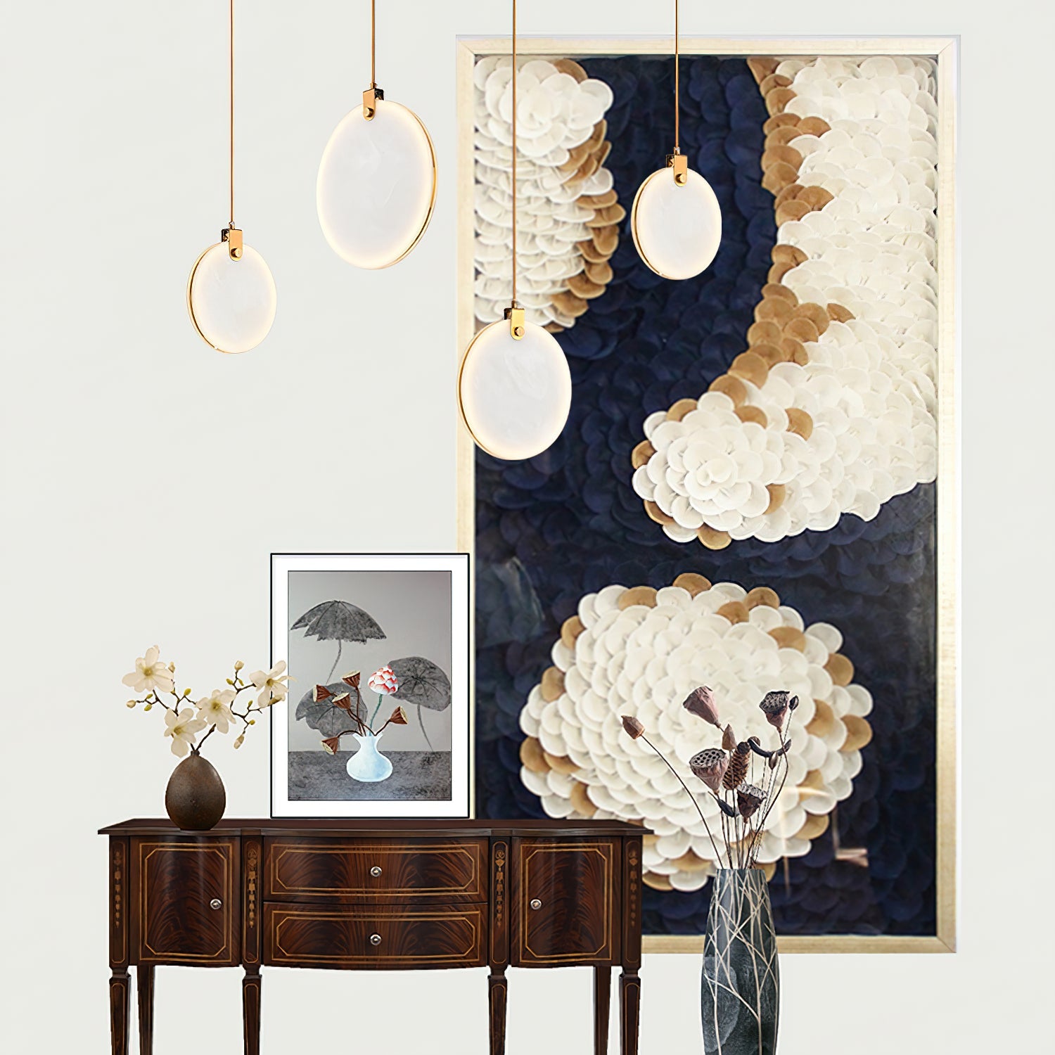 Soho Alabaster Pendant Light – Dimmable, view 10