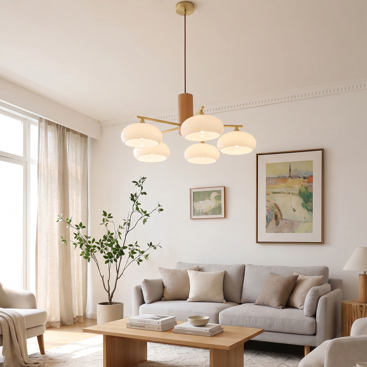 Elliptical Persimmon Chandelier, view 10